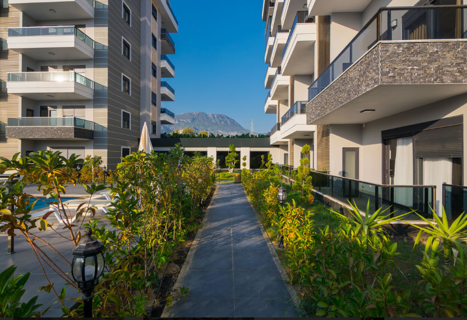 Квартира 1+1 с большой террасой в комплексе Vanessa River, Каргыджак, Аланья