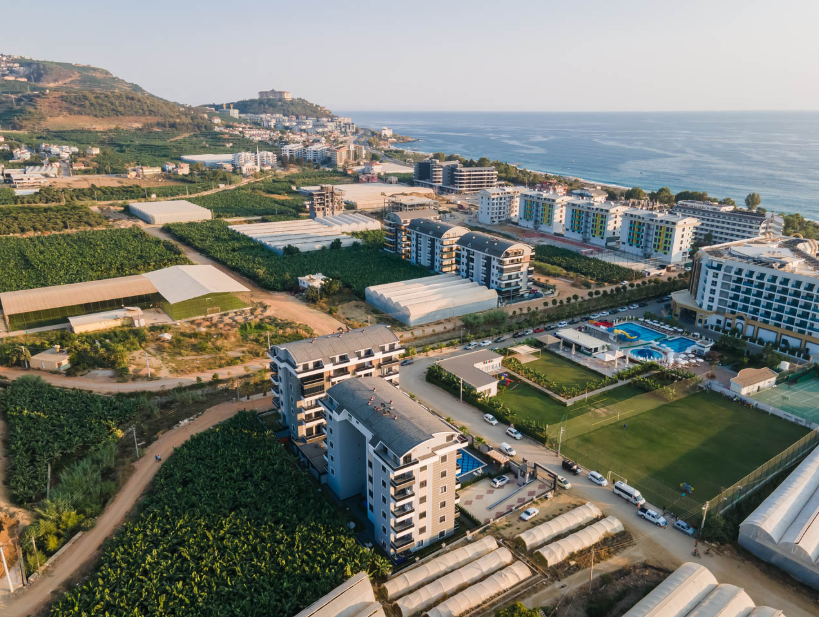 Квартира 1+1 с просторным балконом в комплексе Vanessa River, Каргыджак, Аланья