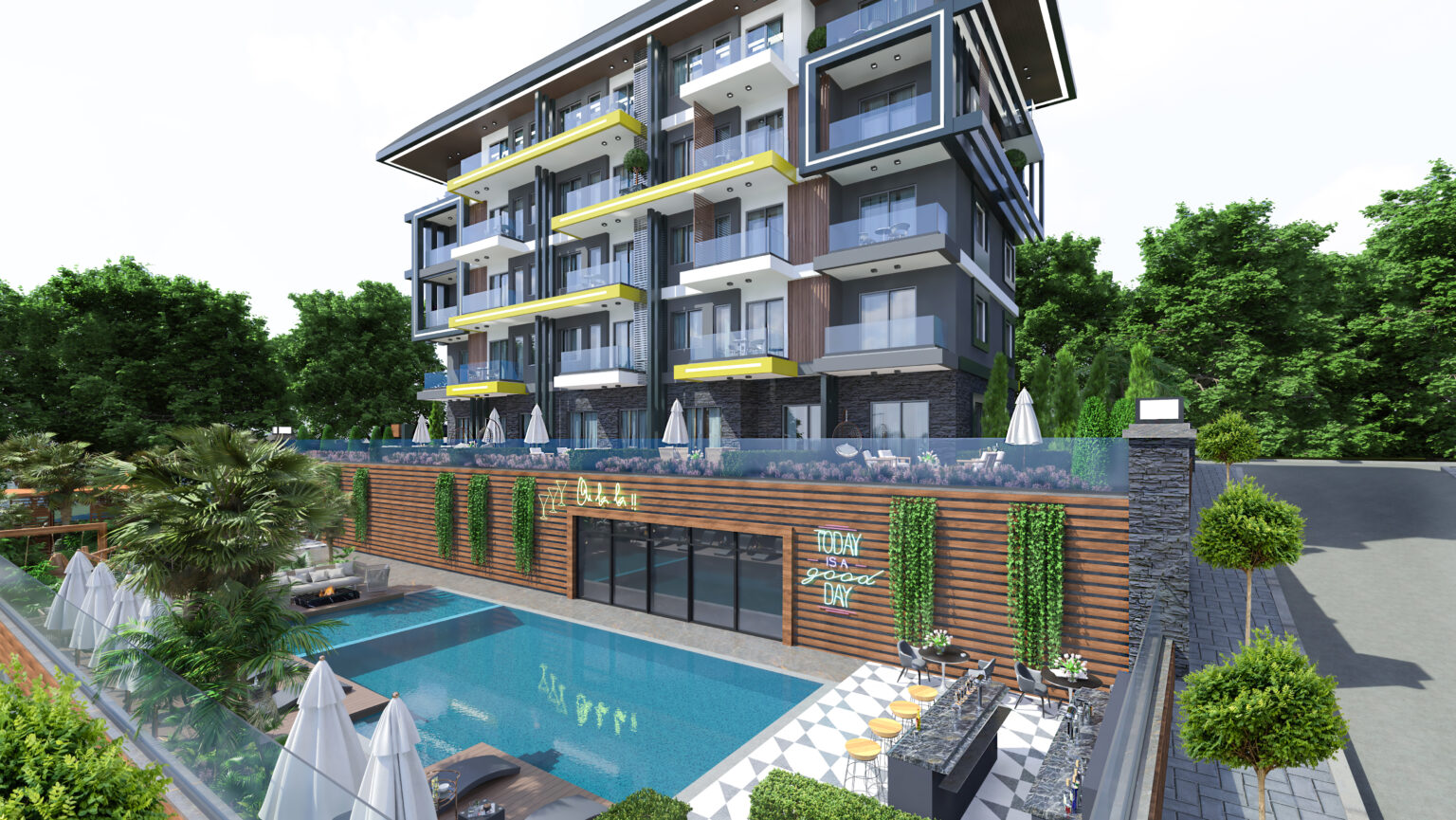 Квартира 1+1 в комплексе Elisya Residence , Кестель,Алания.