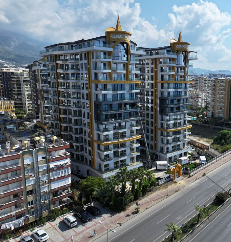  Продается Квартира 1+1 в CEBECI TOWER с видом на море, Махмутлар!